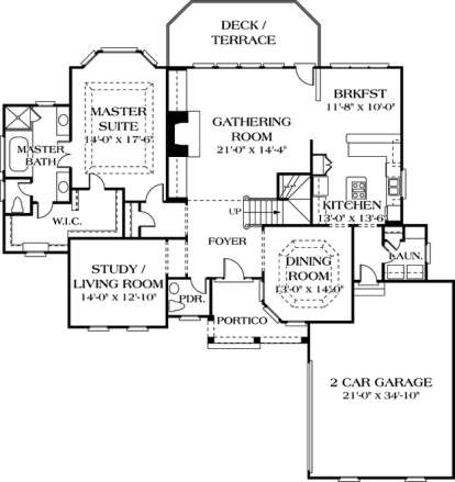 Floorplan 1 for House Plan #3323-00283