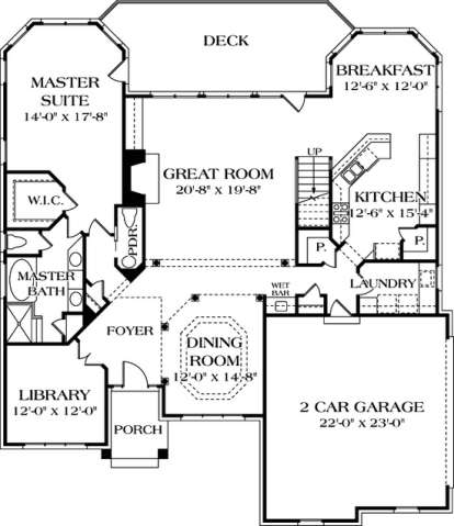 Floorplan 1 for House Plan #3323-00284