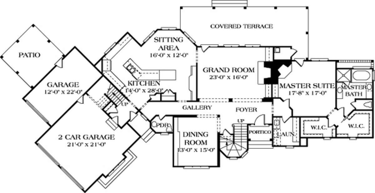 Floorplan 1 for House Plan #3323-00285