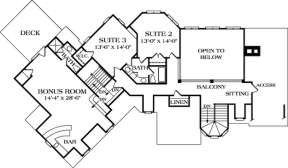 Floorplan 2 for House Plan #3323-00285