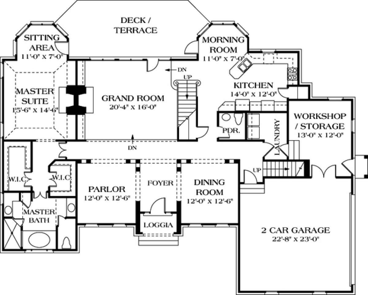Floorplan 1 for House Plan #3323-00286