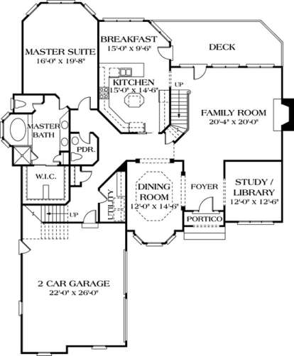 Floorplan 1 for House Plan #3323-00294