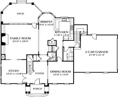 Floorplan 1 for House Plan #3323-00301
