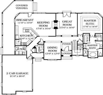 Floorplan 1 for House Plan #3323-00305