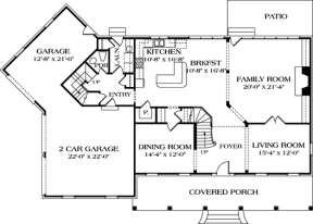 Floorplan 1 for House Plan #3323-00309