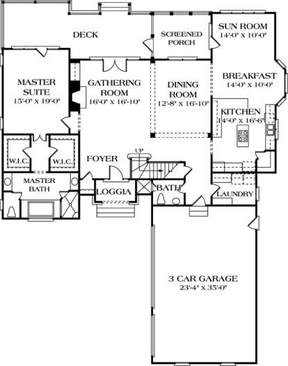 Floorplan 1 for House Plan #3323-00310