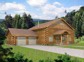 Log House Plan #039-00042 Elevation Photo
