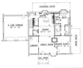 First Floor for House Plan #039-00042