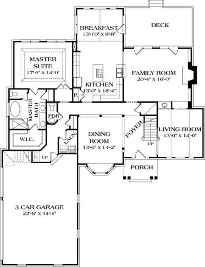 Floorplan 1 for House Plan #3323-00312