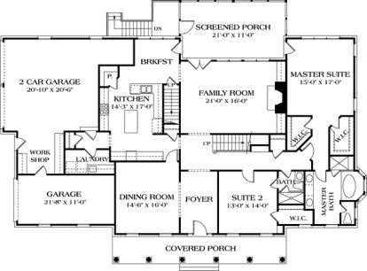 Floorplan 1 for House Plan #3323-00317