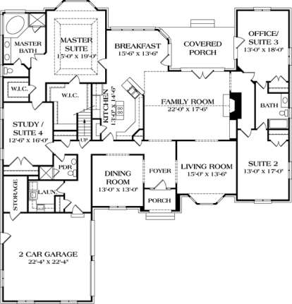 Floorplan 1 for House Plan #3323-00318