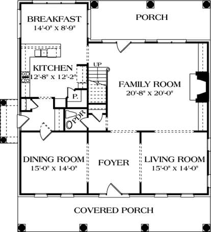 Floorplan 1 for House Plan #3323-00321