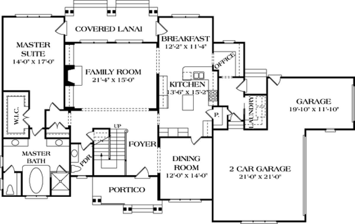 Floorplan 1 for House Plan #3323-00322