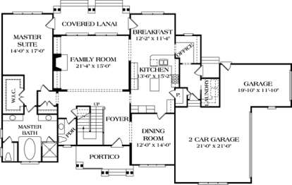 Floorplan 1 for House Plan #3323-00322