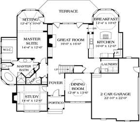 Floorplan 1 for House Plan #3323-00328