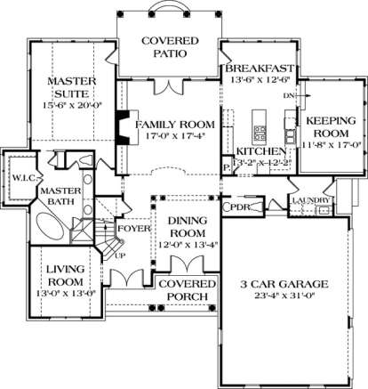 Floorplan 1 for House Plan #3323-00329