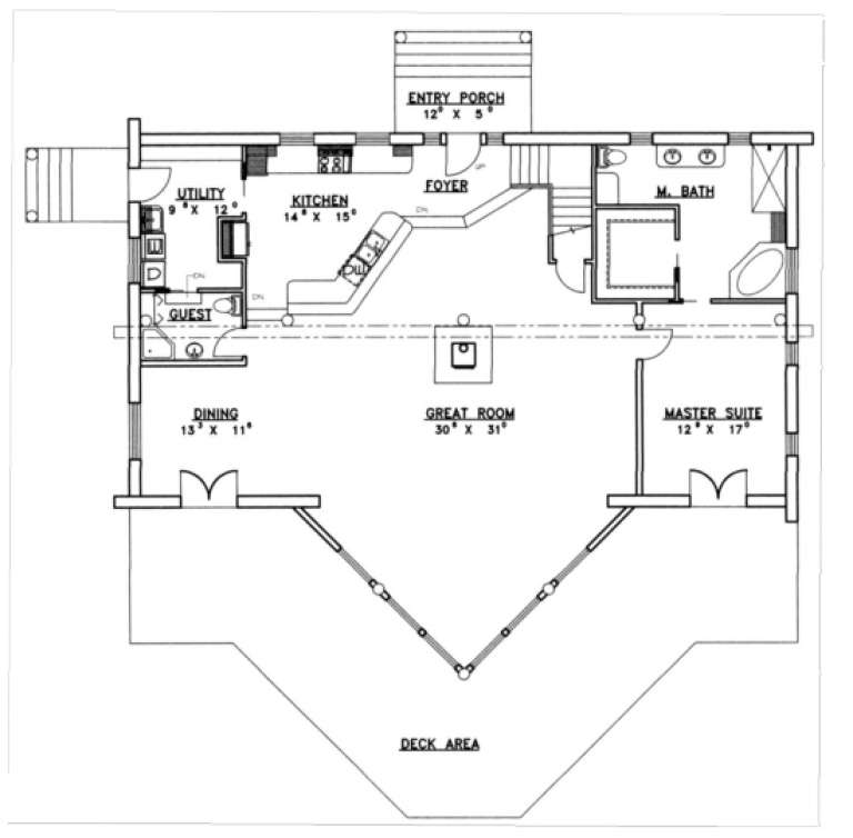 House Plan House Plan #1280 Drawing 1