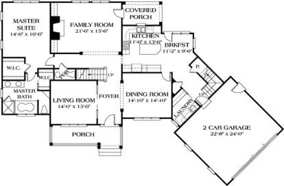 Floorplan 1 for House Plan #3323-00334