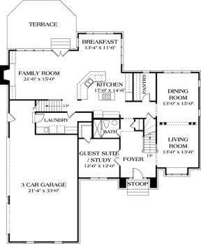 Floorplan 1 for House Plan #3323-00337