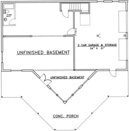 Basement Floor for House Plan #039-00045