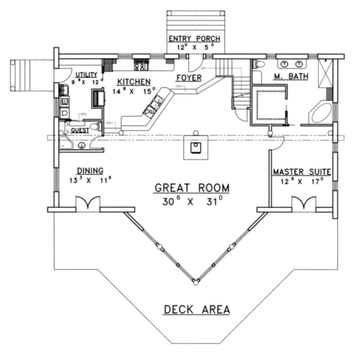 First Floor for House Plan #039-00045