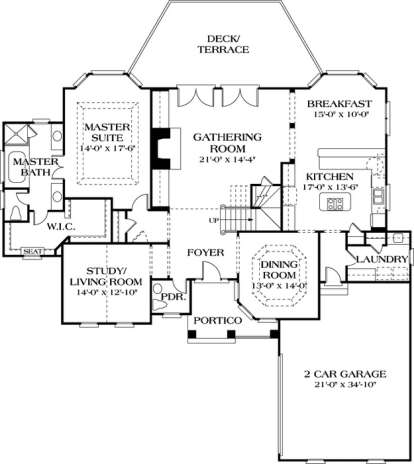 Floorplan 1 for House Plan #3323-00342