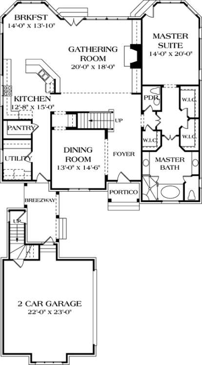 Floorplan 1 for House Plan #3323-00344