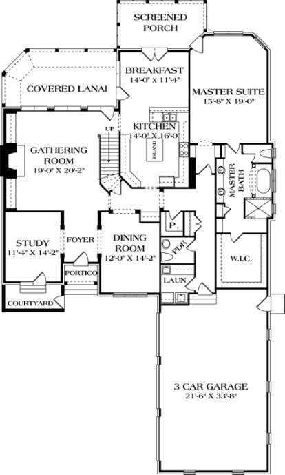 Floorplan 1 for House Plan #3323-00349