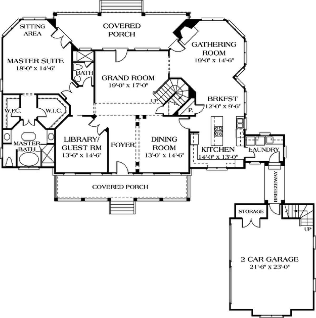 Floorplan 1 for House Plan #3323-00352