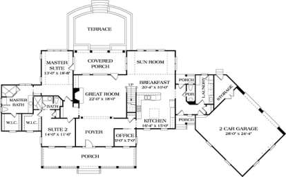 Floorplan 1 for House Plan #3323-00355