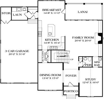 Floorplan 2 for House Plan #3323-00356
