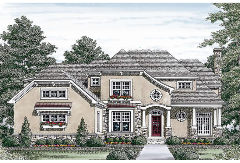 Luxury House Plan #3323-00357 Elevation Photo