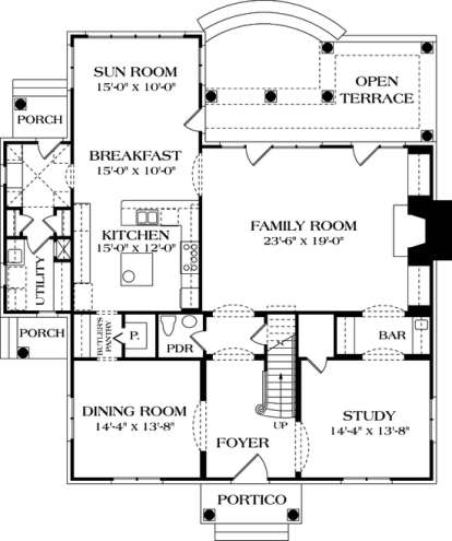 Floorplan 1 for House Plan #3323-00363