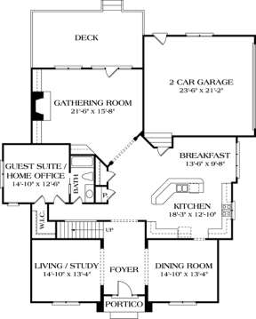 Floorplan 1 for House Plan #3323-00365