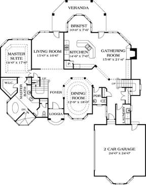 Floorplan 1 for House Plan #3323-00367