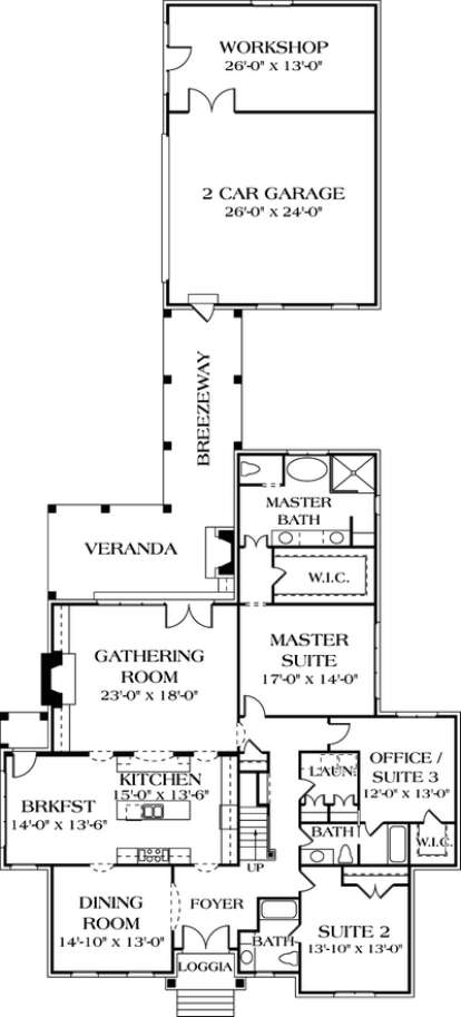 Floorplan 1 for House Plan #3323-00369