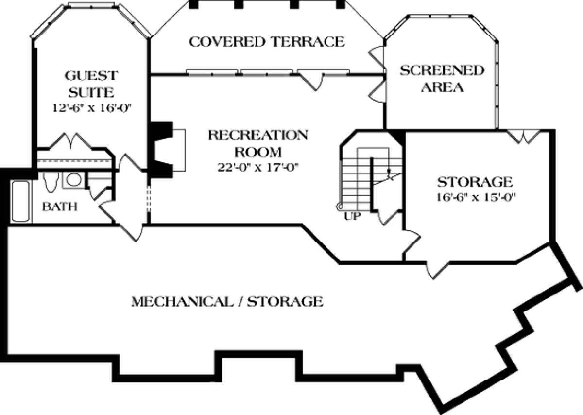 Floorplan 1 for House Plan #3323-00370