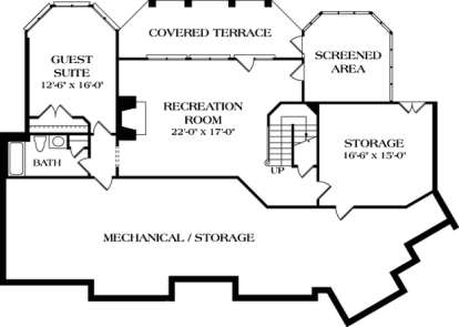 Floorplan 1 for House Plan #3323-00370