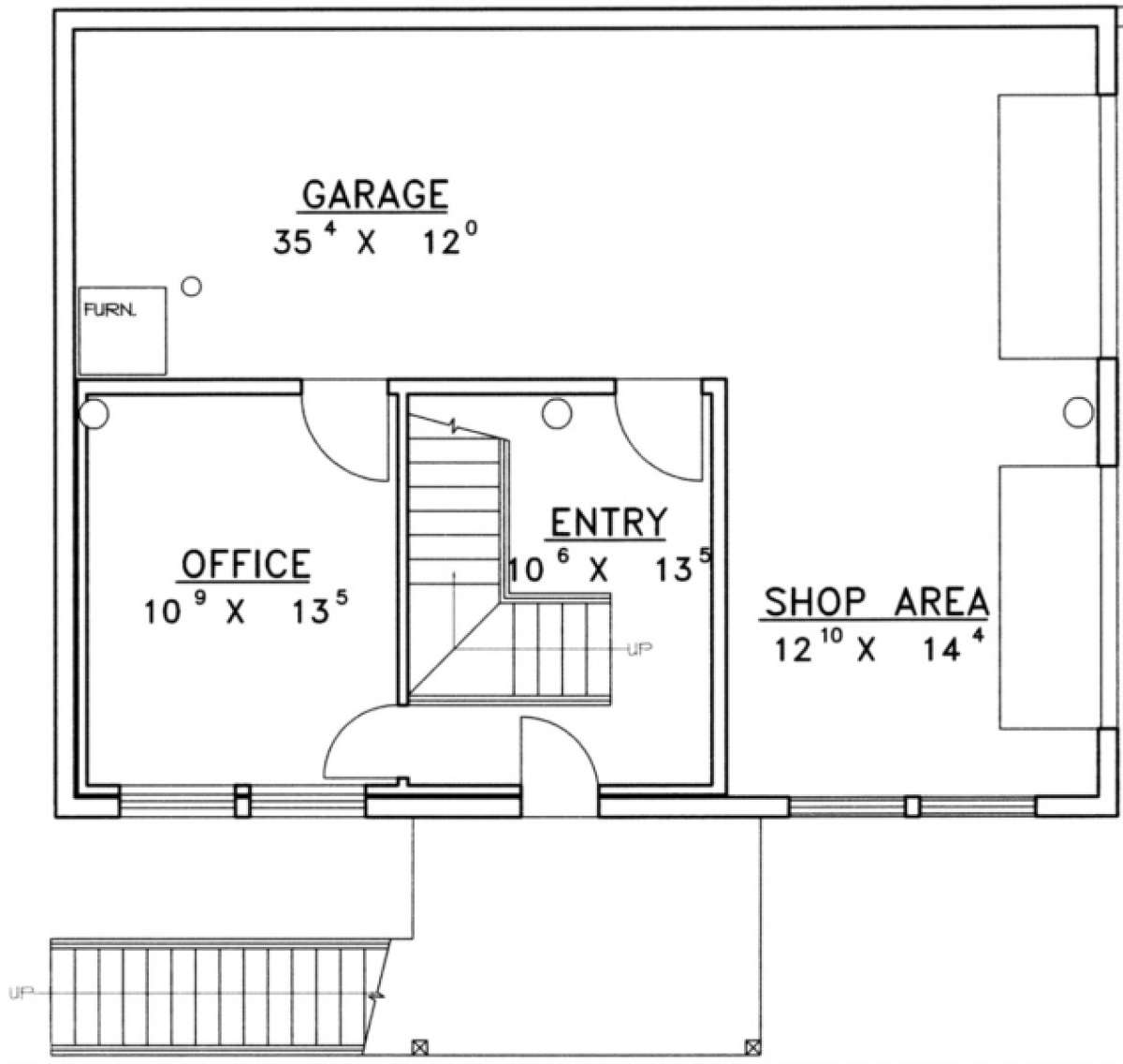 Basement Floor for House Plan #039-00048