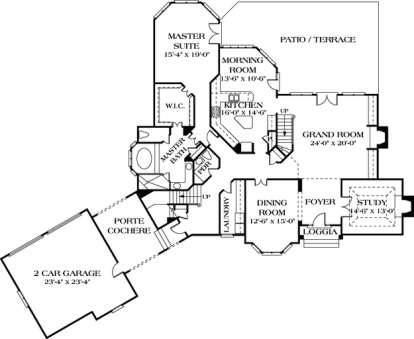 Floorplan 1 for House Plan #3323-00372