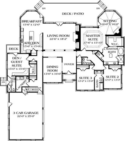 Floorplan 2 for House Plan #3323-00374