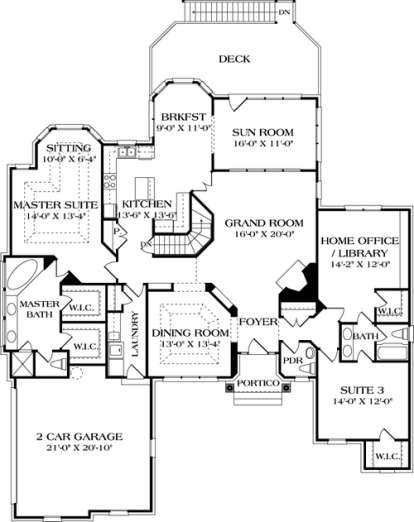 Floorplan 2 for House Plan #3323-00378
