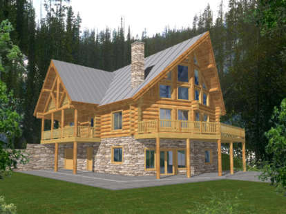 Log House Plan #039-00049 Elevation Photo