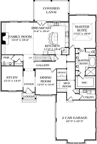 Floorplan 1 for House Plan #3323-00382