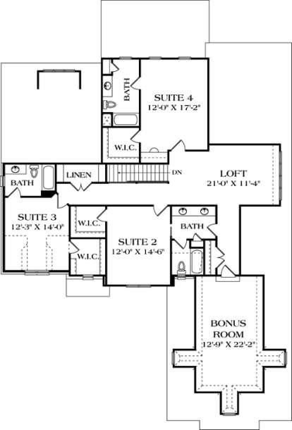 Floorplan 2 for House Plan #3323-00382