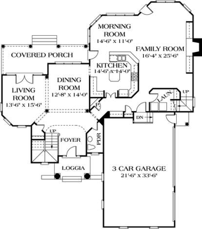 Floorplan 1 for House Plan #3323-00383