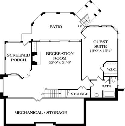 Floorplan 1 for House Plan #3323-00385
