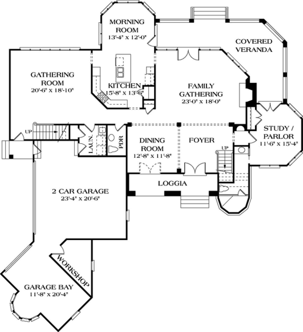 Floorplan 1 for House Plan #3323-00389
