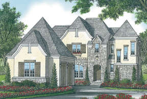 European House Plan #3323-00390 Elevation Photo