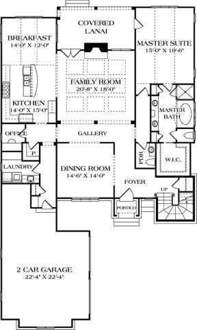 Floorplan 1 for House Plan #3323-00390
